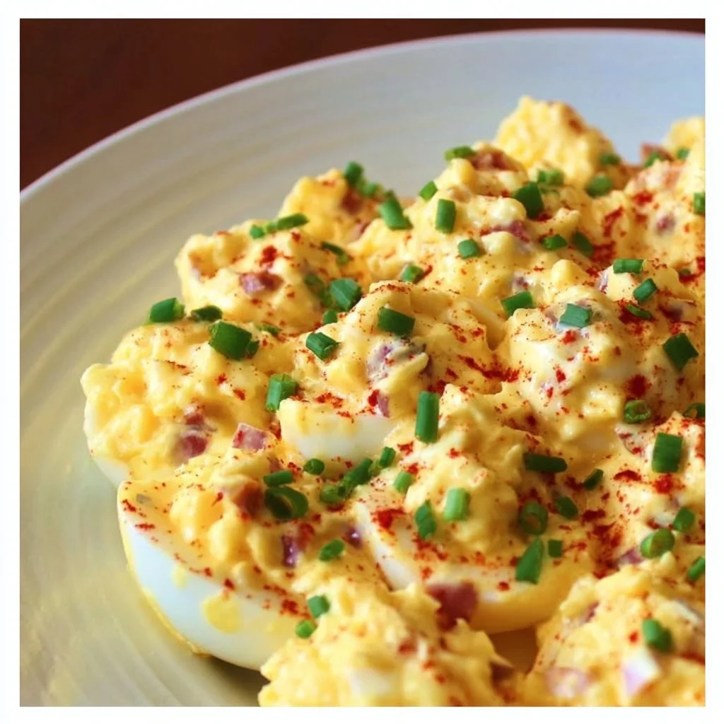 Quick Keto Deviled Egg Salad served in a bowl