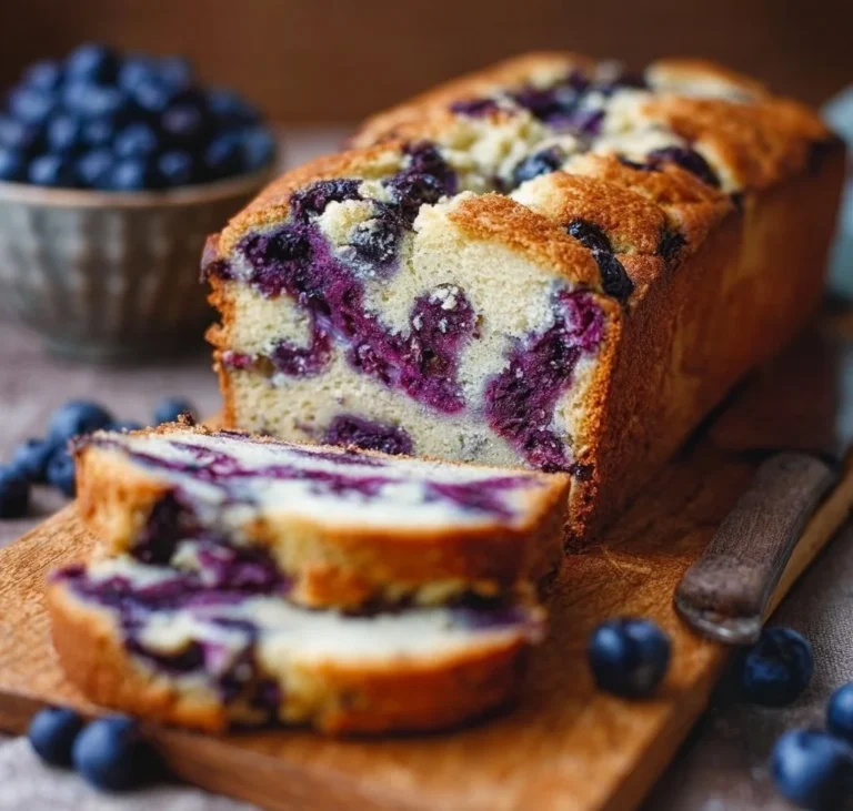 Gluten-free blueberry cottage cheese bread packed with protein
