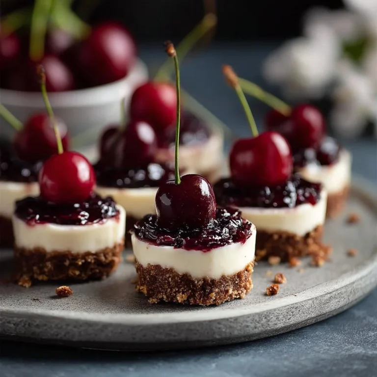 Delicious Cherry Cheesecake Bites served on a white plate
