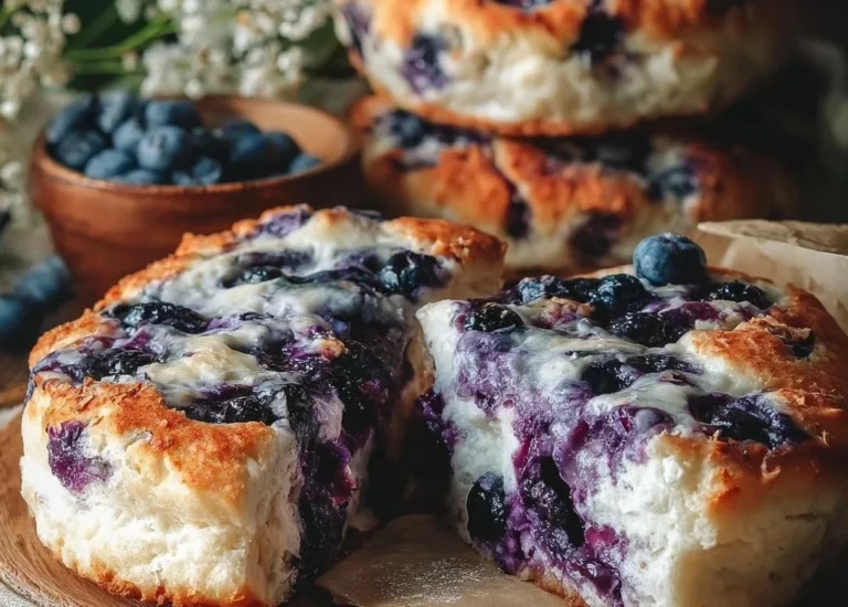 Cottage cheese blueberry cloud bread recipe with fluffy texture and healthy ingredients