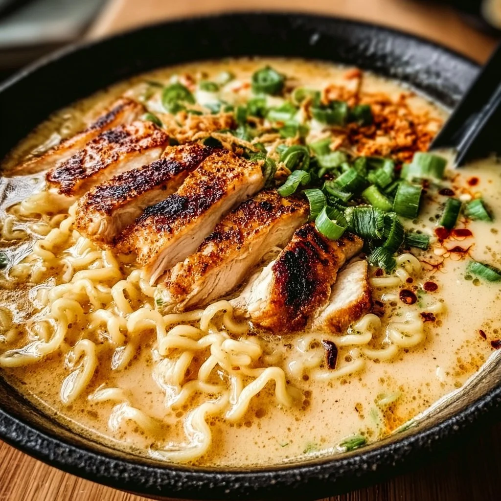 Creamy Garlic Chicken Ramen