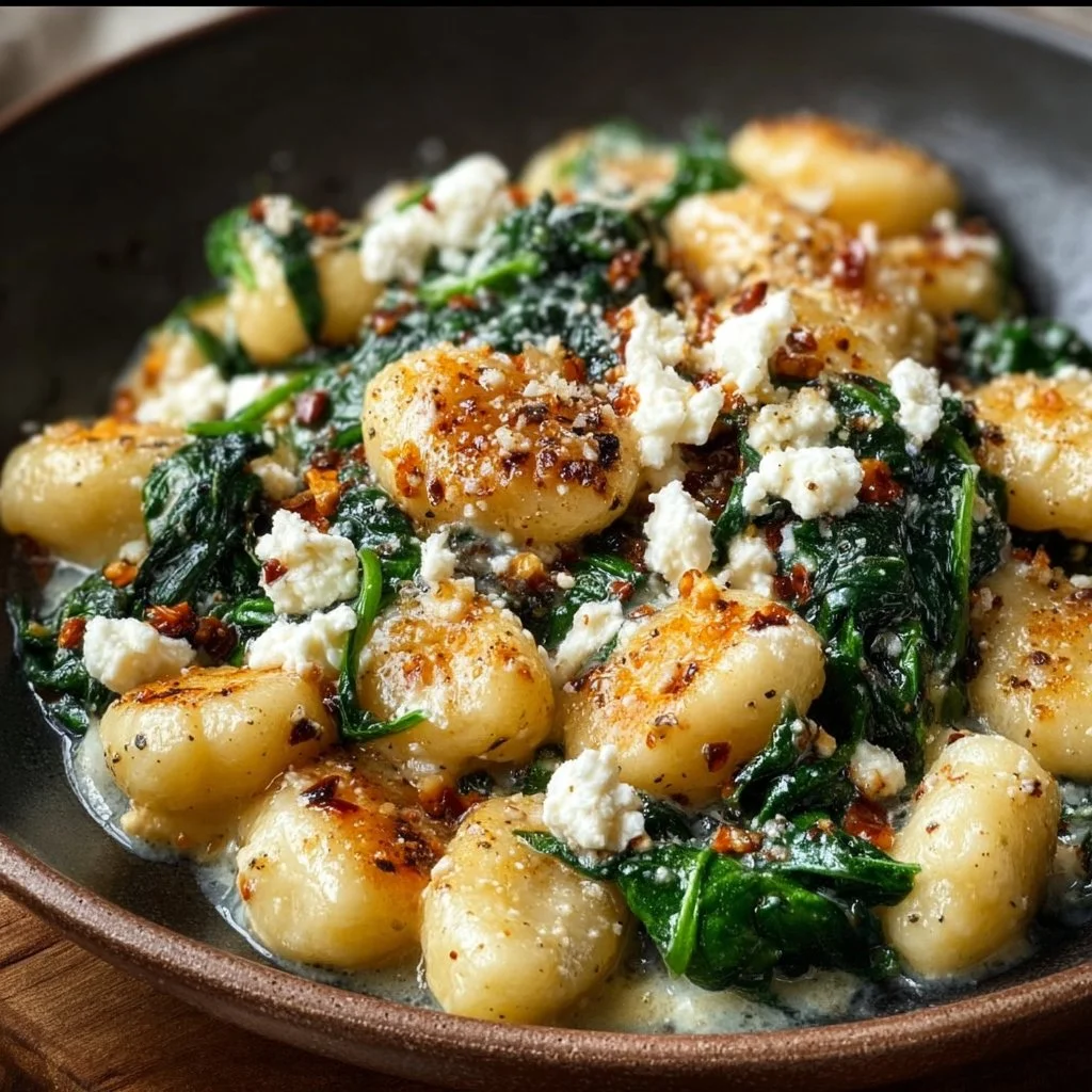 Creamy Gnocchi with Spinach and Feta