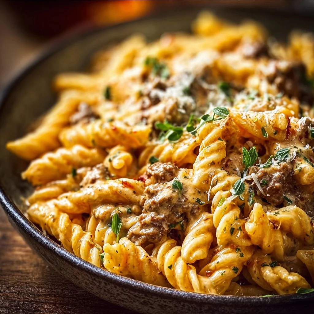 Creamy High Protein Beef Pasta