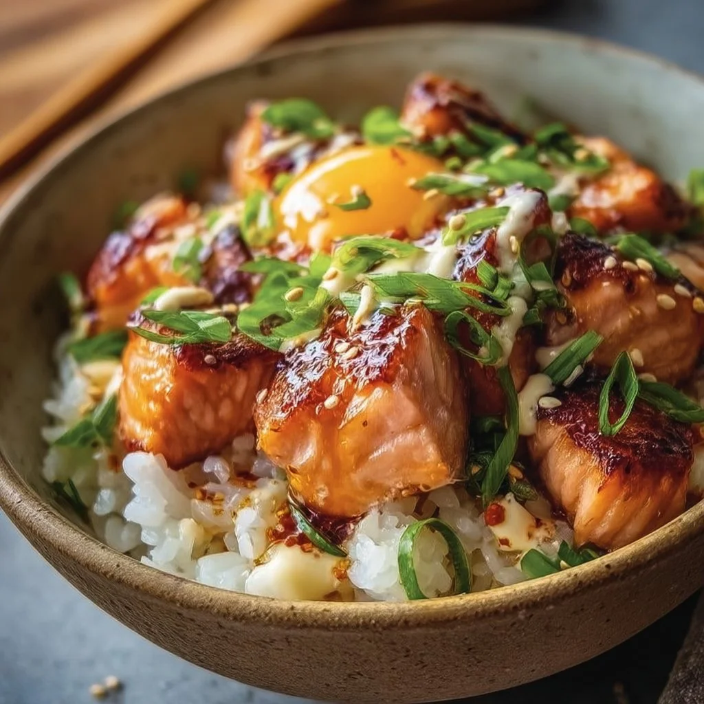 Crispy Salmon and Rice Bowl