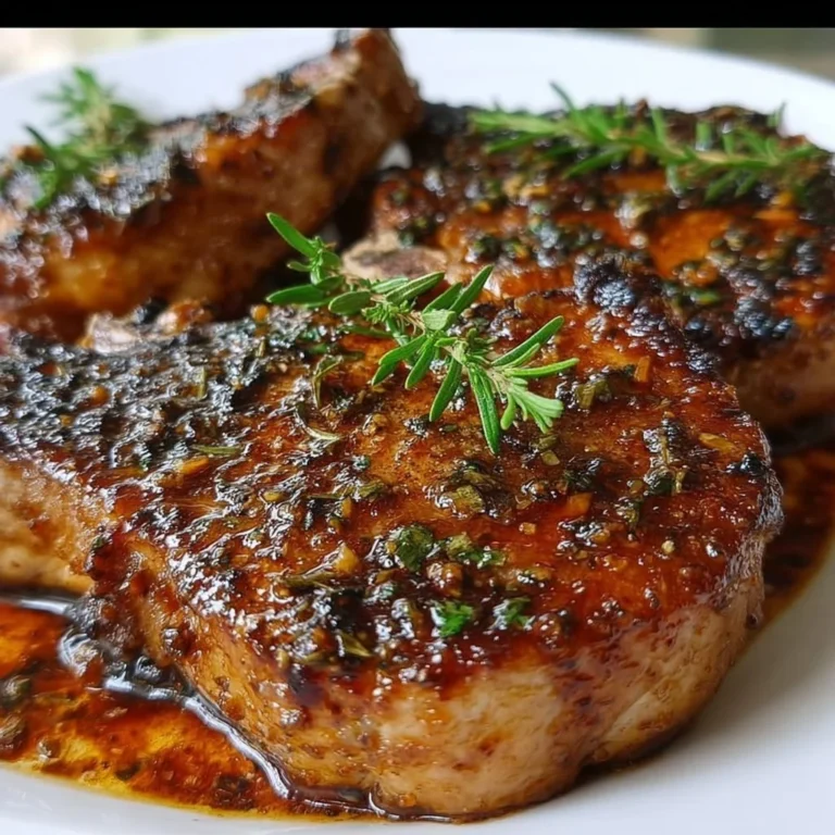 Crockpot dish with brown sugar garlic pork chops ready to serve.