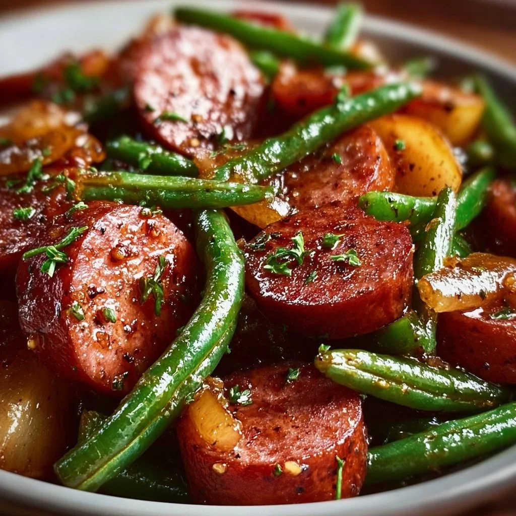 Crockpot Sausage and Green Beans