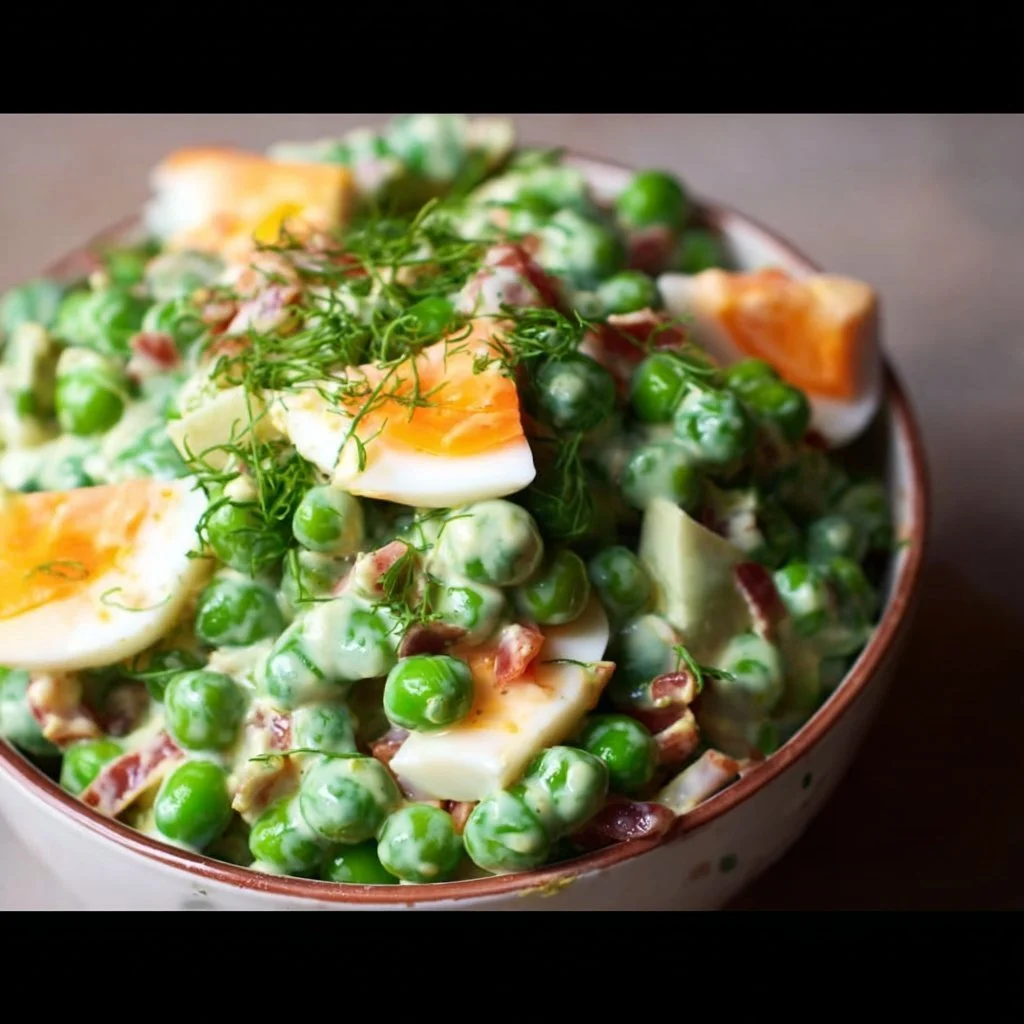 Easter Pea Salad with vibrant peas, fresh herbs, and a creamy dressing.