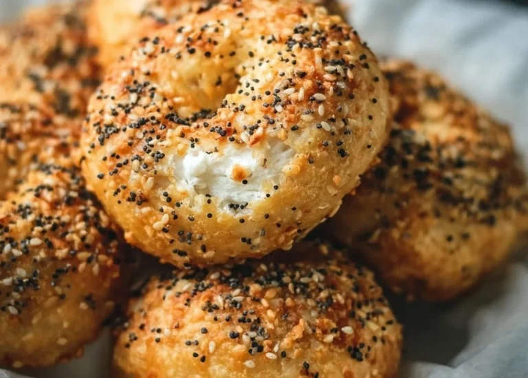 Plate of easy air fryer mini bagels fresh out of the air fryer