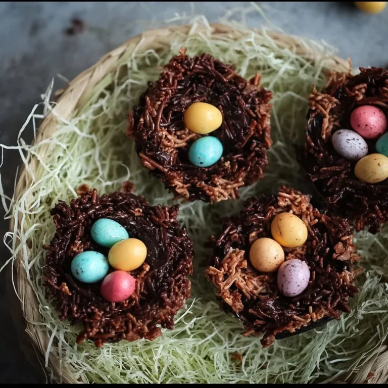 No-bake Easter nests made with four ingredients, perfect for festive celebrations.