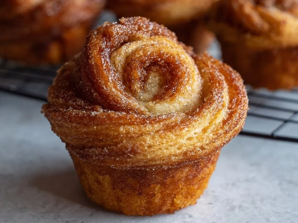 Delicious homemade gluten free cruffins ready to be enjoyed.