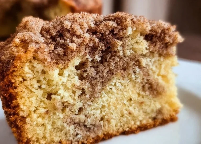 Delicious gluten-free cinnamon coffee cake with a crumbly topping