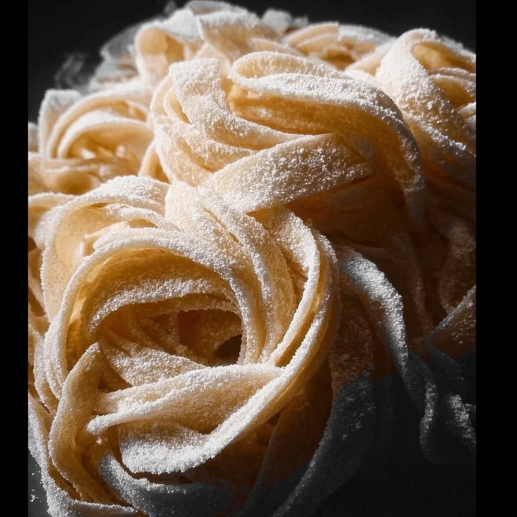 A bowl of gluten-free egg noodles ready to be served with fresh vegetables.
