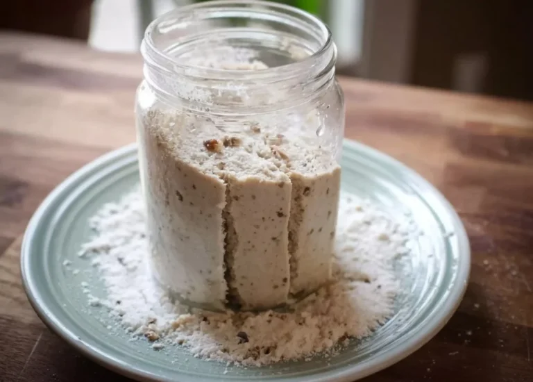 Homemade gluten-free sourdough starter preparation process.