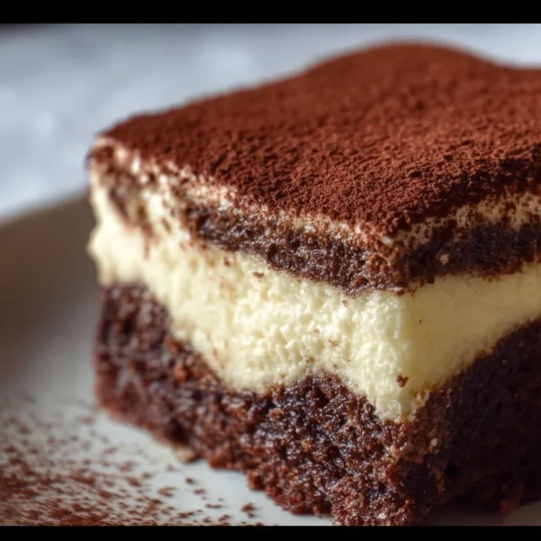 Delicious gluten-free tiramisu brownies topped with cocoa and coffee flavors