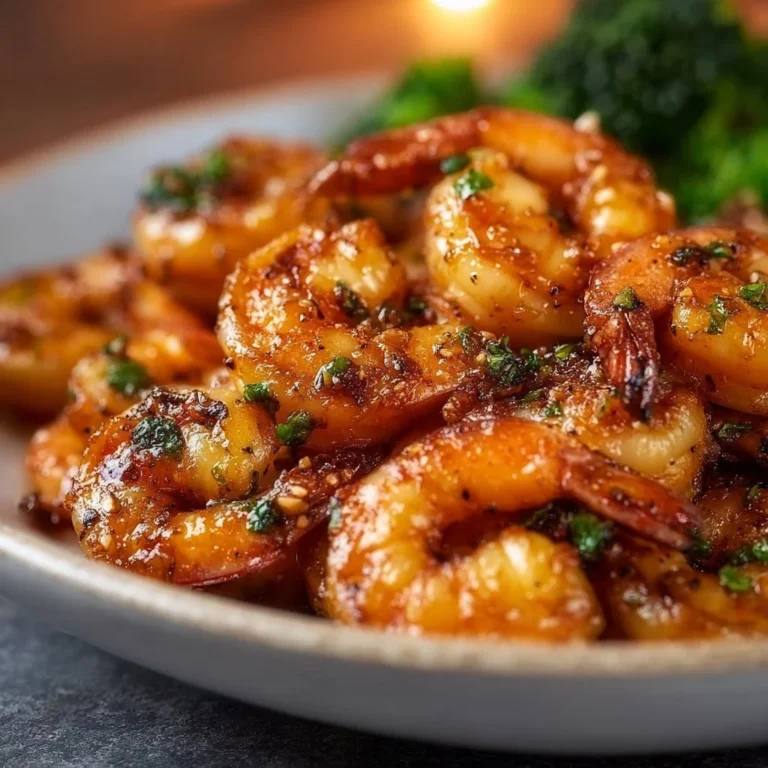High-protein honey garlic shrimp dish served on a plate