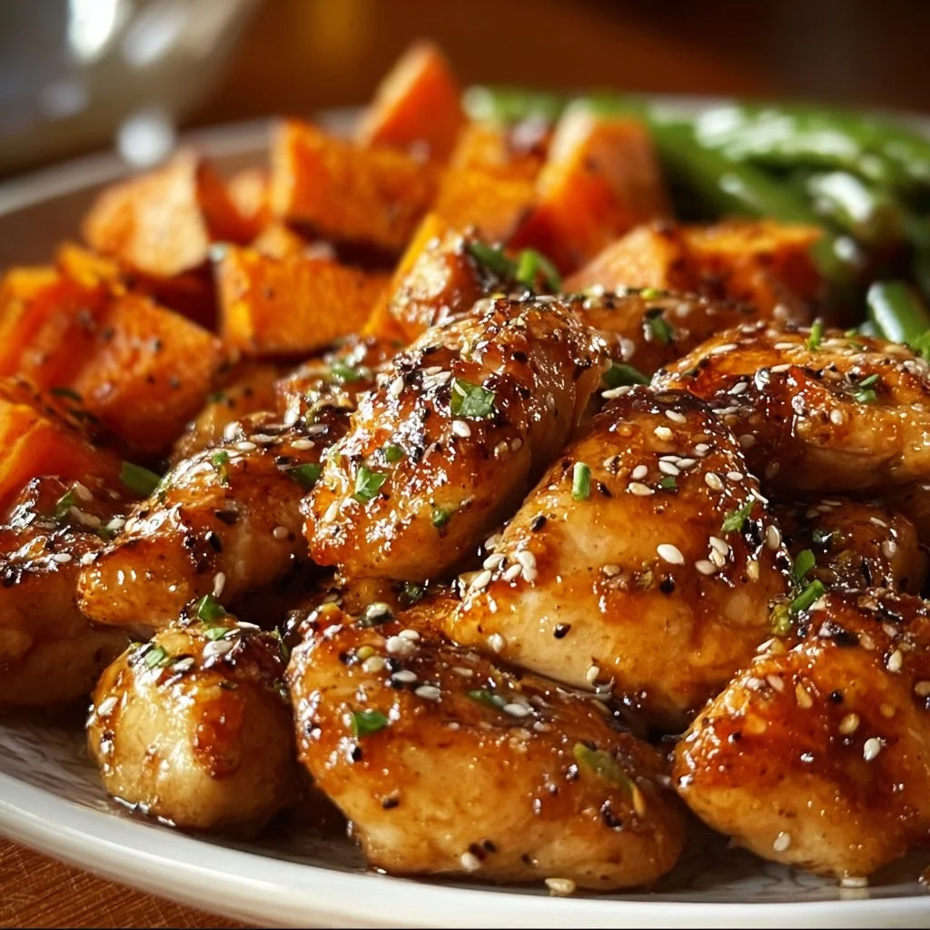 Honey Garlic Chicken and Sweet Potato Dish