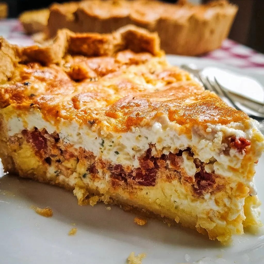 Italian Easter Pie made with ricotta and meat, a festive holiday dish