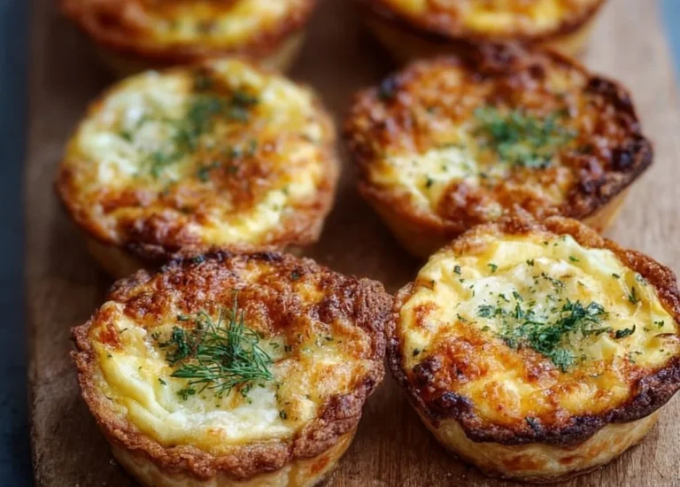Low calorie gluten free mini quiches baked in a muffin tin