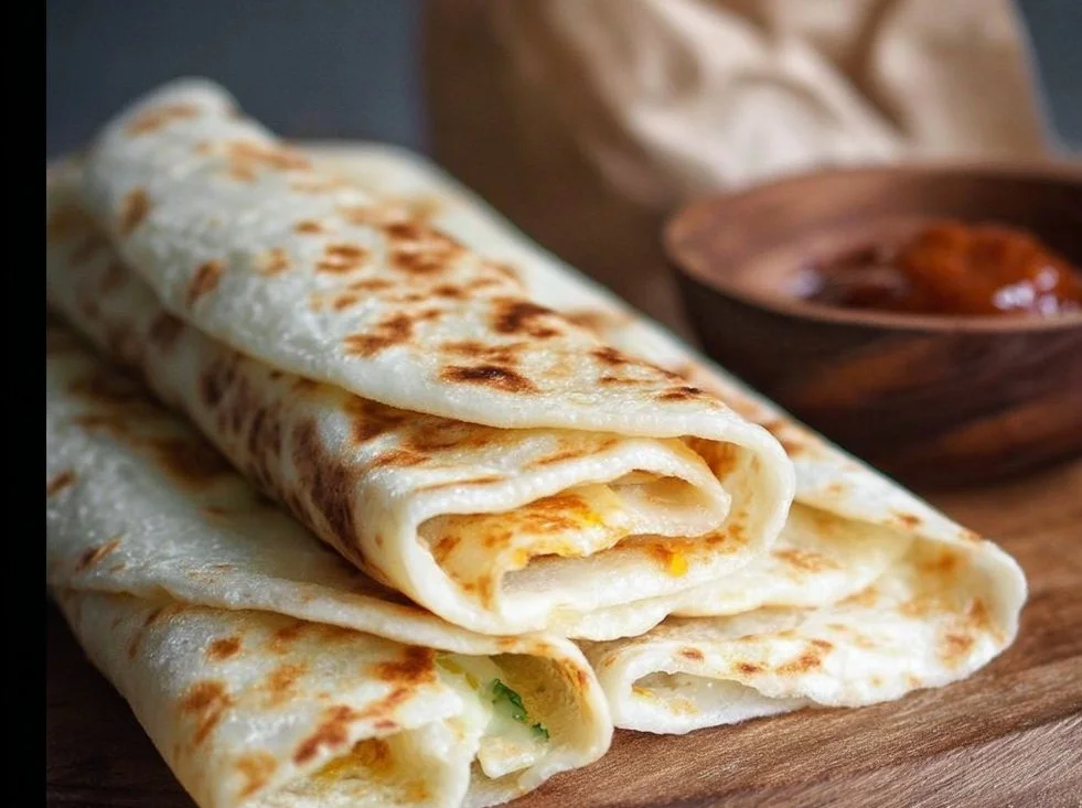 Soft and flexible gluten-free tapioca wraps ready for filling and serving