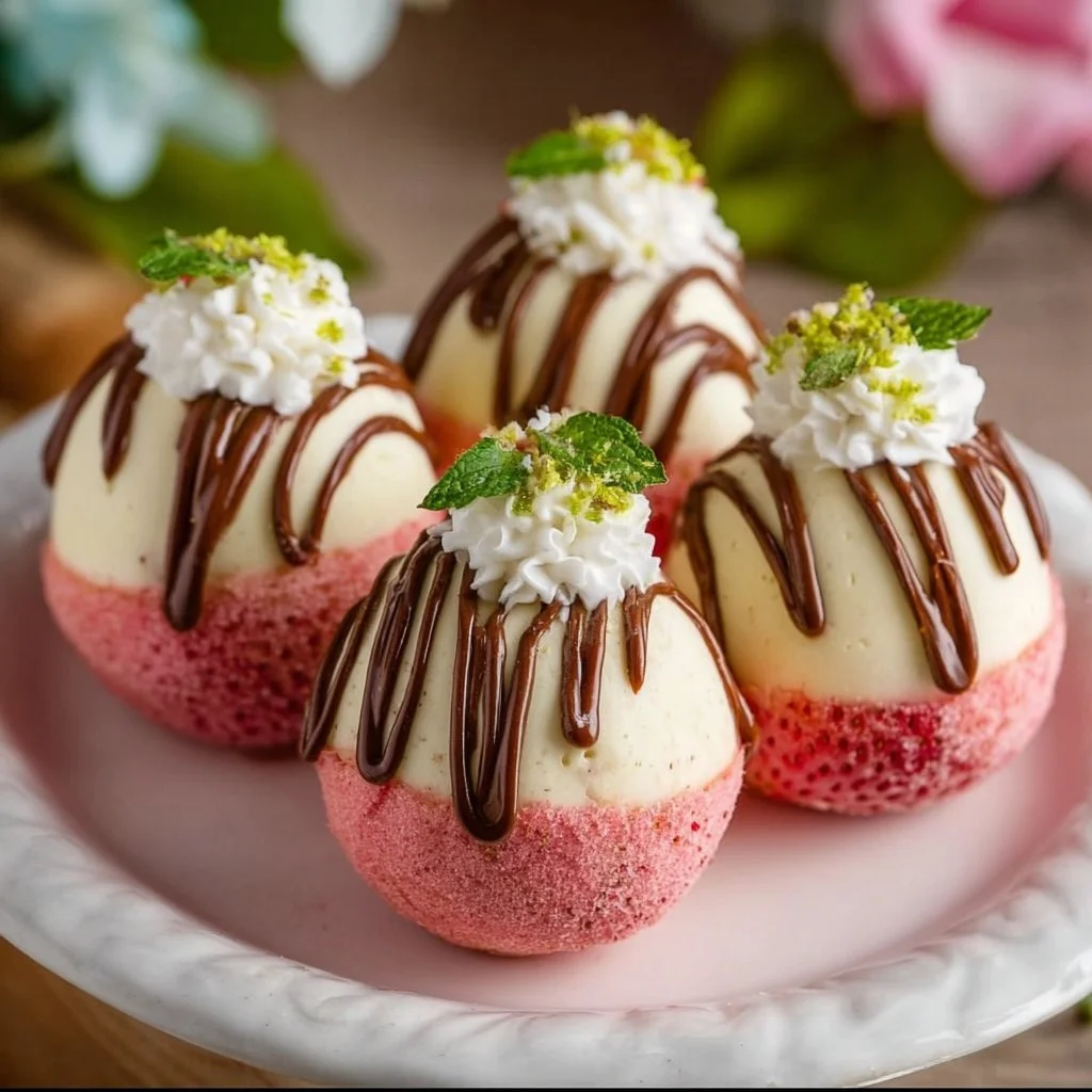 Colorful Strawberry Shortcake Easter Egg Bombs ready to celebrate spring.