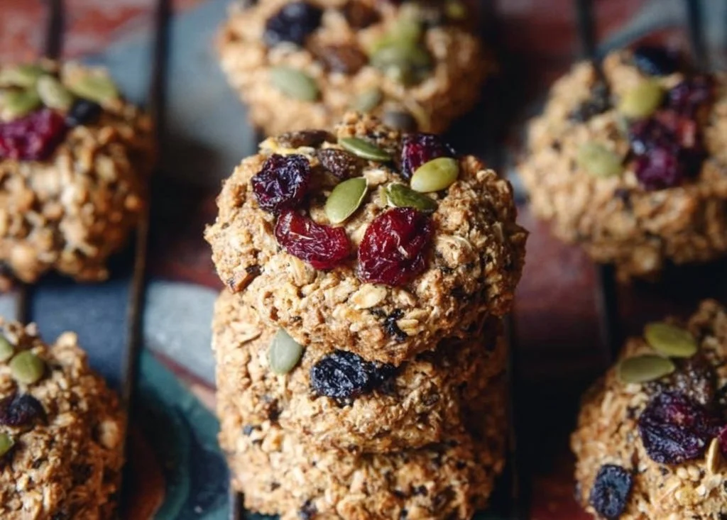 Delicious superfood breakfast cookies with nuts and fruits