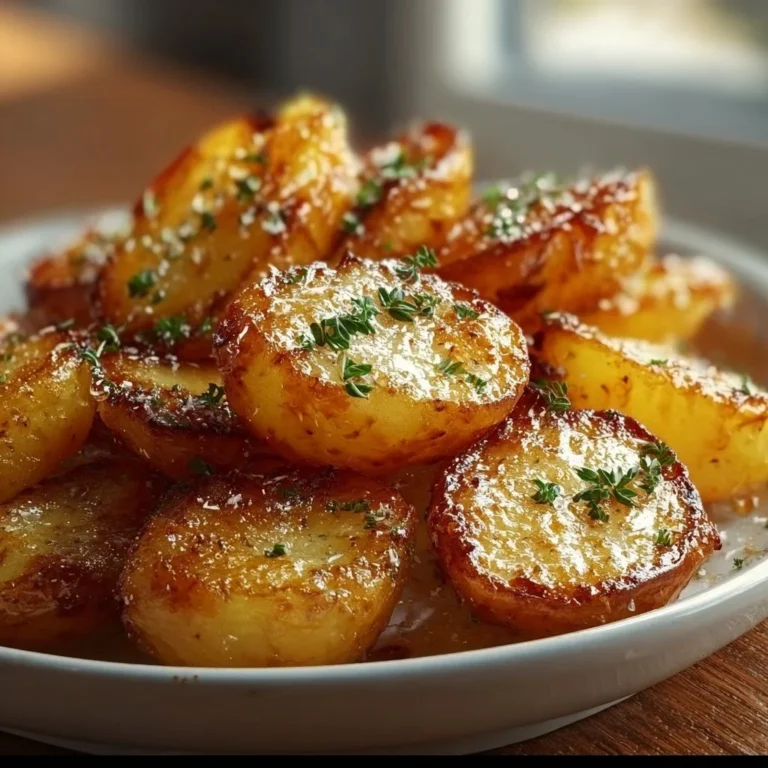 Authentic Greek potatoes seasoned with herbs and spices