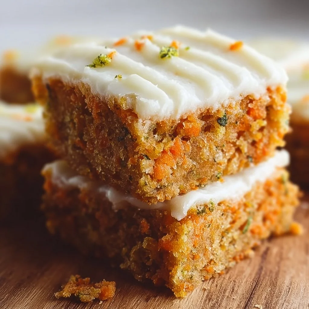 Carrot Zucchini Bars with Lemon Frosting