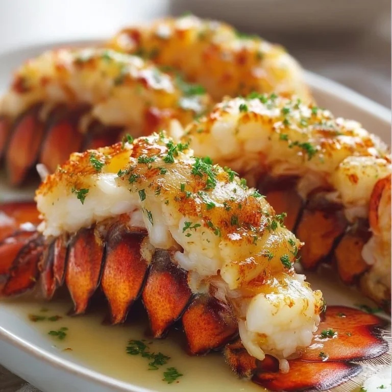 Easy broiled lobster tails served with melted butter and lemon wedges