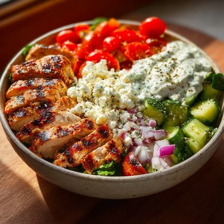 Delicious Greek Chicken Bowls with fresh vegetables and flavorful ingredients