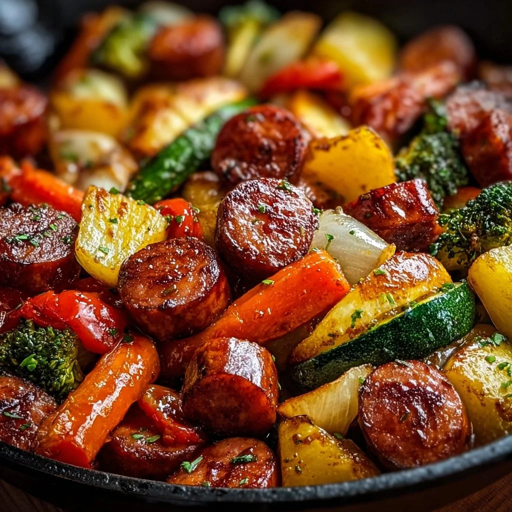 One-Pan Honey Garlic Kielbasa & Veggies