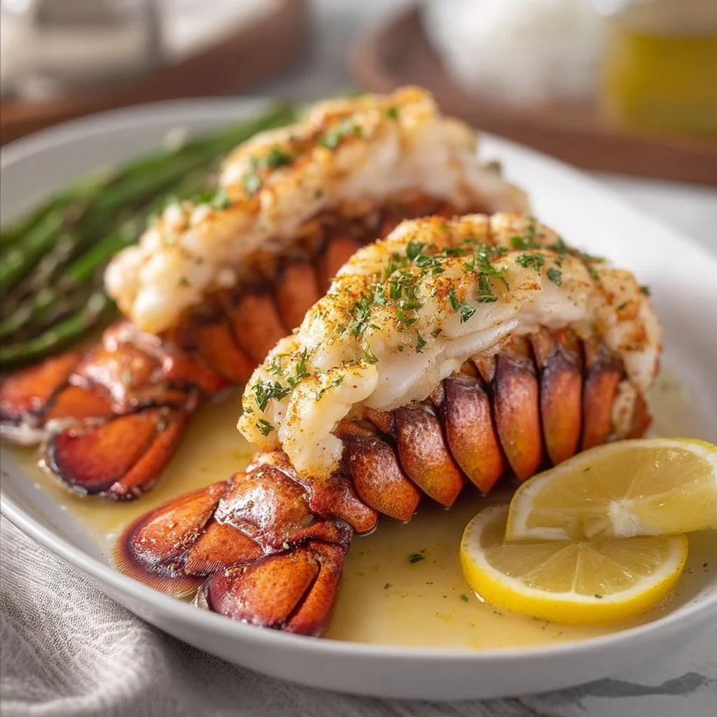 Perfectly tender lobster tails ready to be served