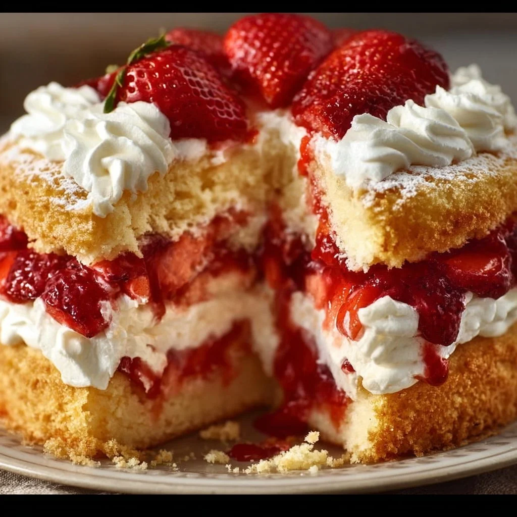 The Sweetest Slice of Summer - Strawberry Shortcake Cake