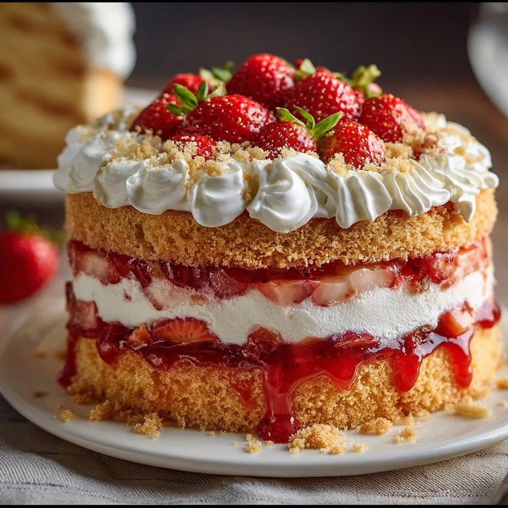 Unforgettable Strawberry Shortcake Cake