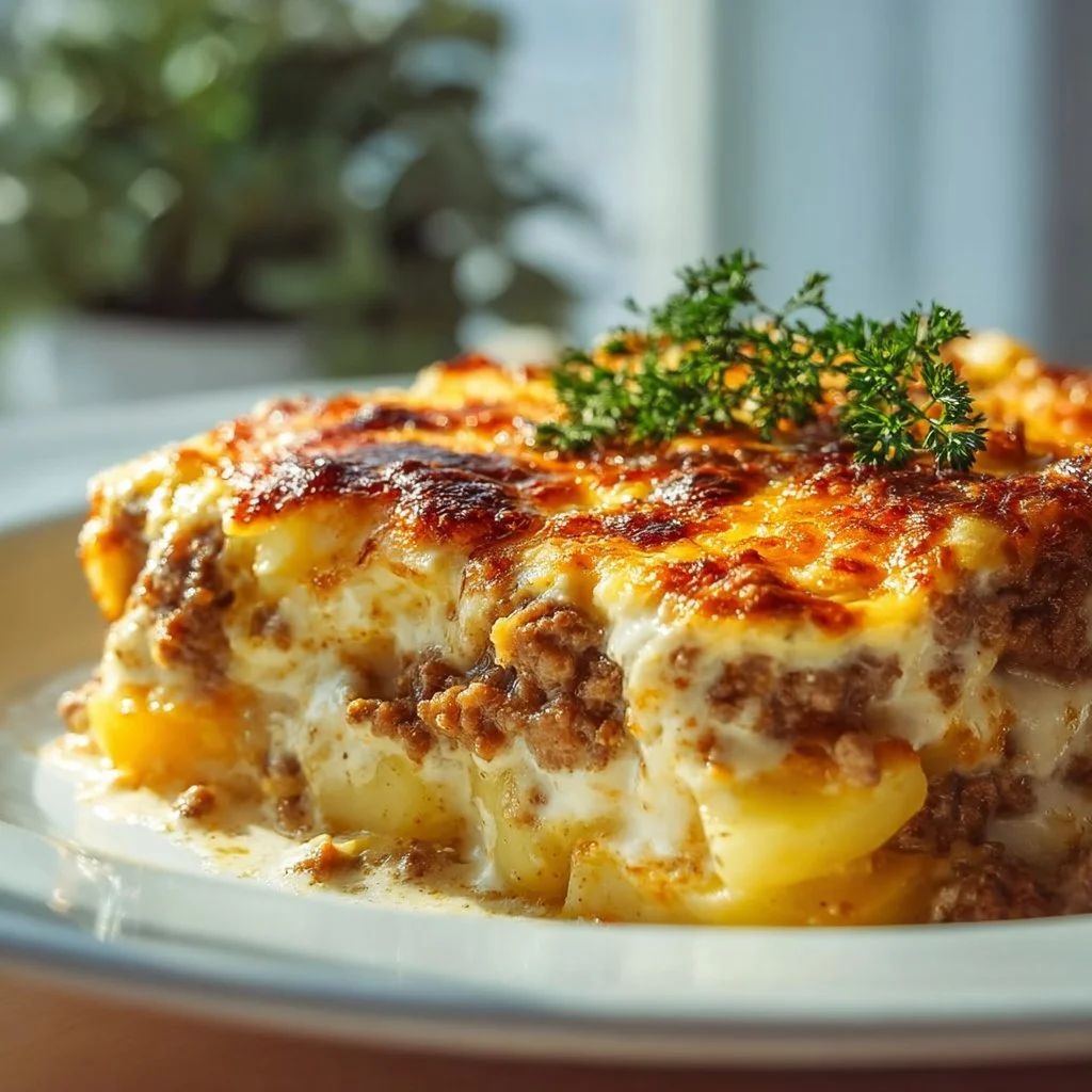 Cremiger Hackfleisch- und Kartoffelauflauf für Genießer