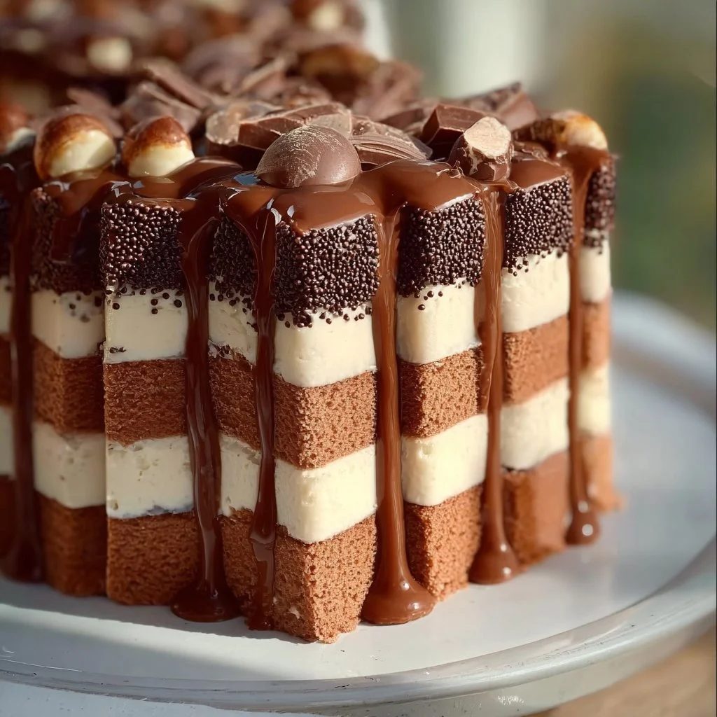 Dekadenter Kinder Bueno Bar Schokoladenkuchen