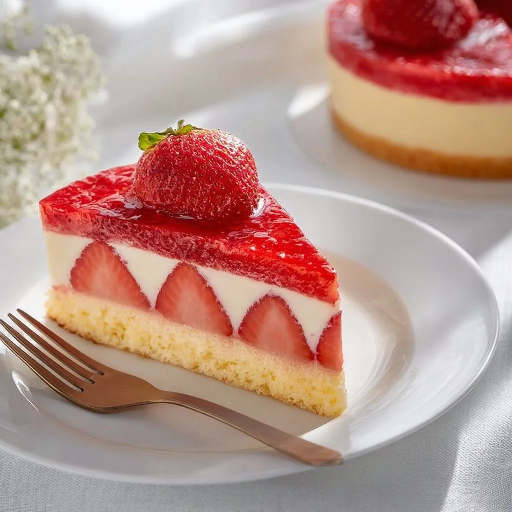 Erdbeerkuchen mit Pudding