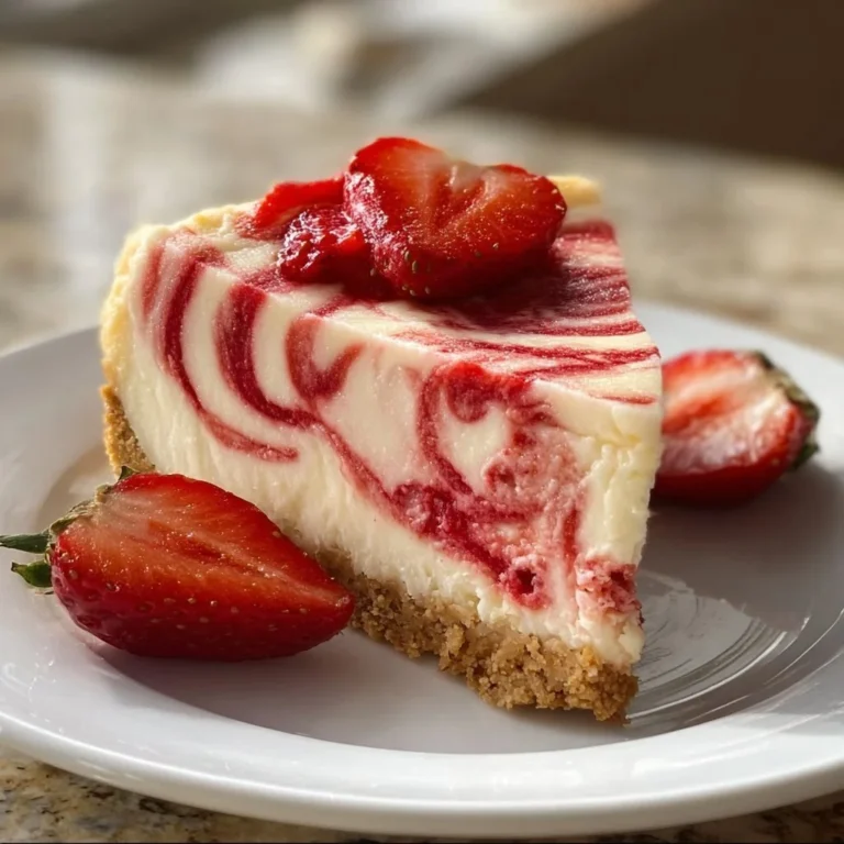 Erdbeerwirbel Käsekuchen mit frischen Erdbeeren und einer cremigen Käsekuchenfüllung.