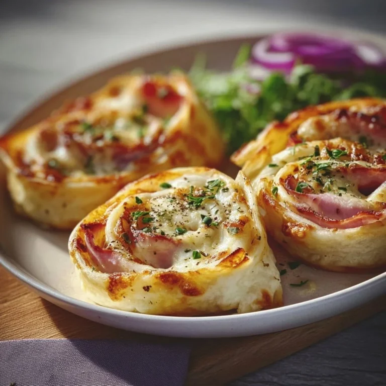 Leckere Flammkuchen-Snackrolle frisch aus dem Ofen