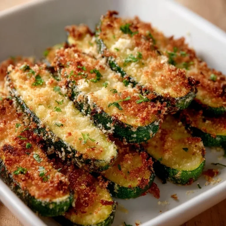 Gebackene Parmesan-Zucchini im Ofen geröstet, goldbraun und köstlich.