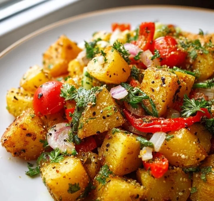 Gesunde vegetarische Kartoffelgerichte auf einem Teller