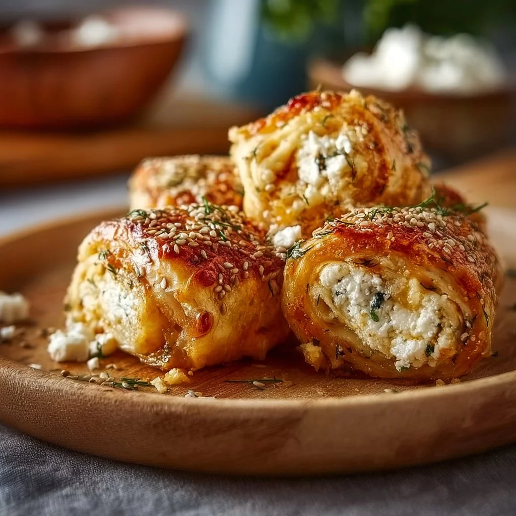 Im Ofen Gebackene Feta-Rollen