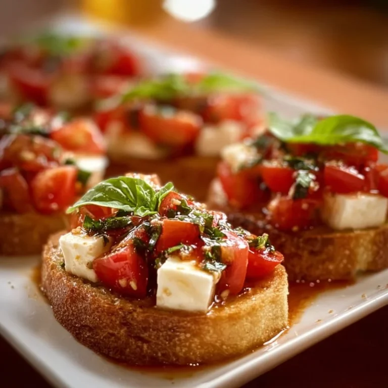 Italienische Bruschetta mit frischem Mozzarella und Tomaten auf geröstetem Brot