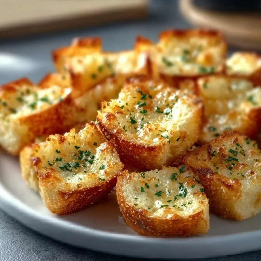 Knoblauchbrot-Bissen mit Käse