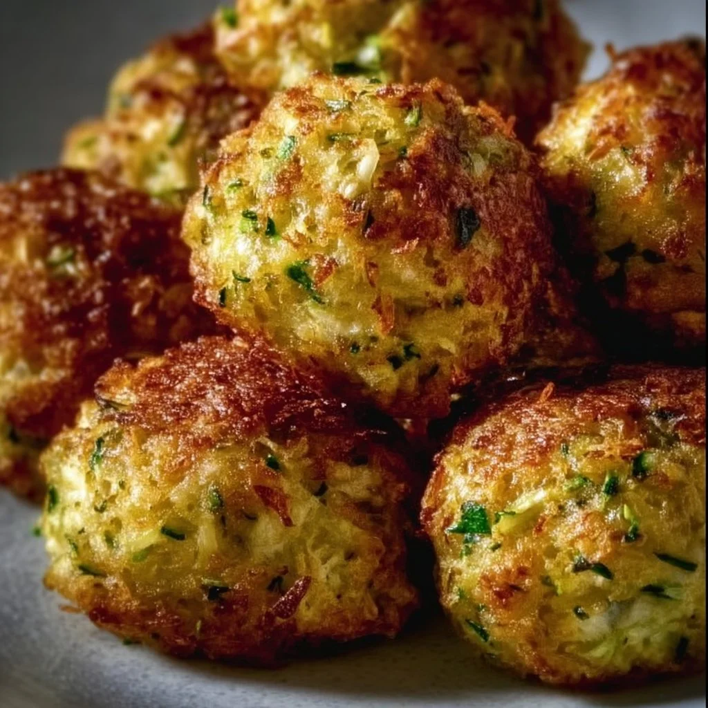 Knusprige Knoblauch-Zucchini-Bällchen