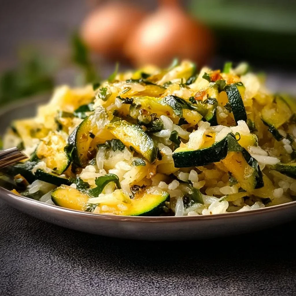Köstliche Zucchini Reis Pfanne