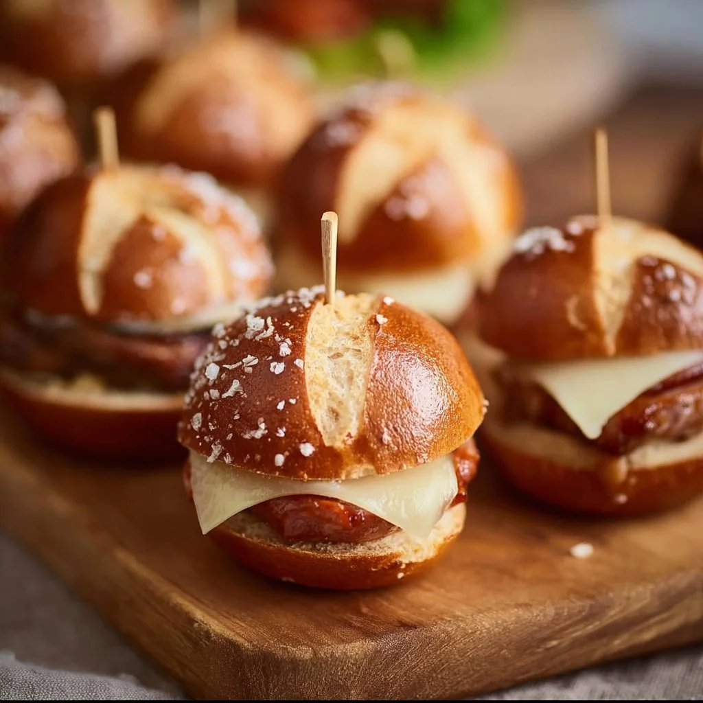 Mini Lye Burger mit Leberk&auml;se