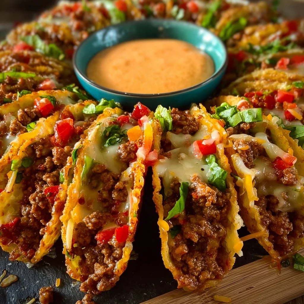 Mini-Tacos mit scharfer Hackfleischfüllung