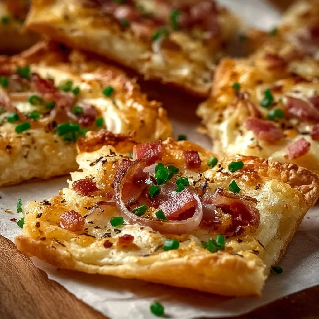 Mini-T&ouml;rtchen mit Speck und Zwiebeln