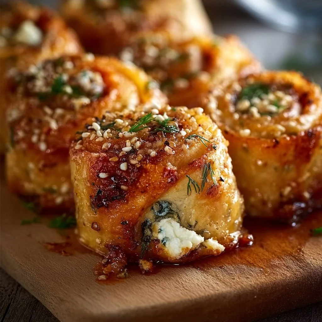 Ofen-gebackene Feta-R&ouml;llchen