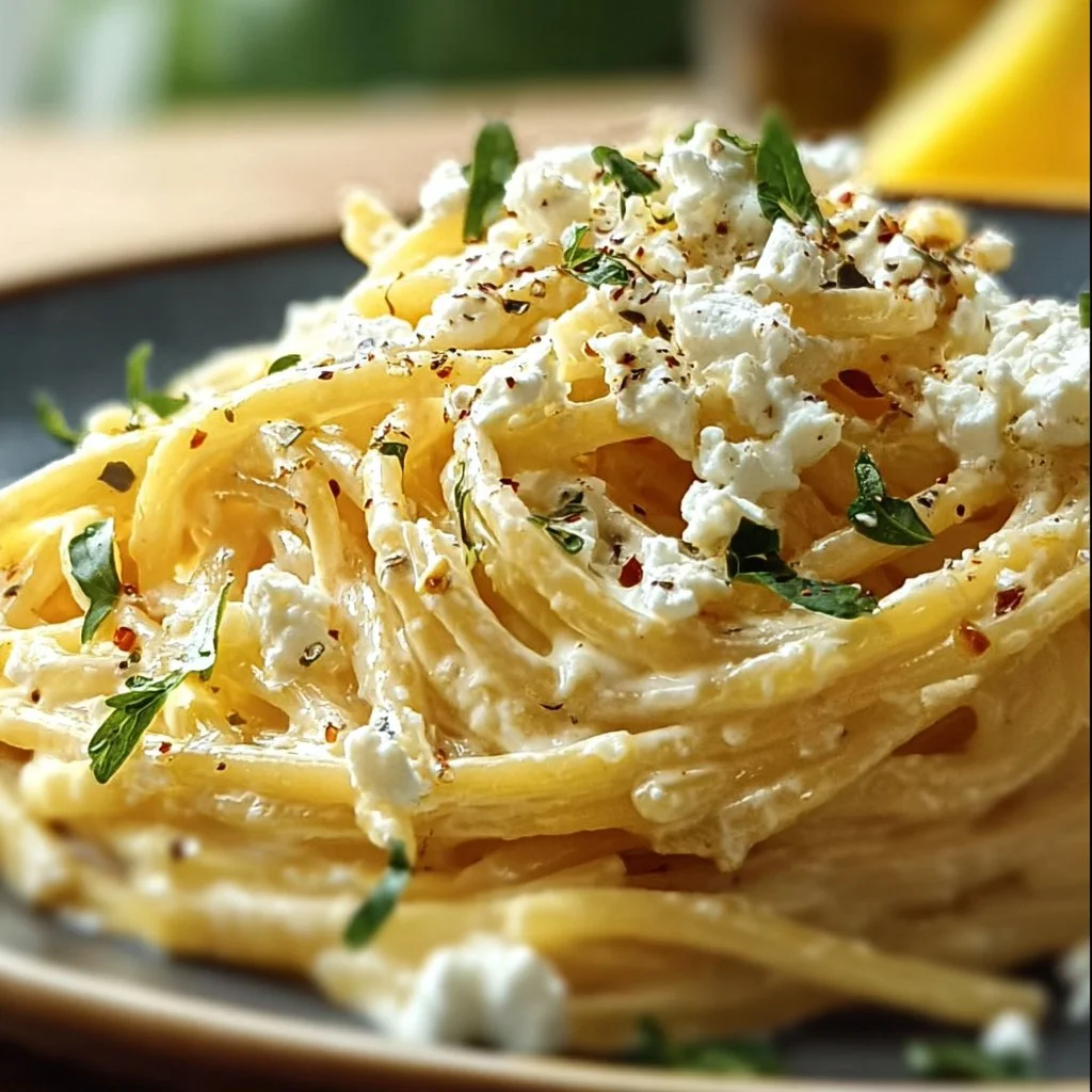 Spaghetti with Feta and Lemon